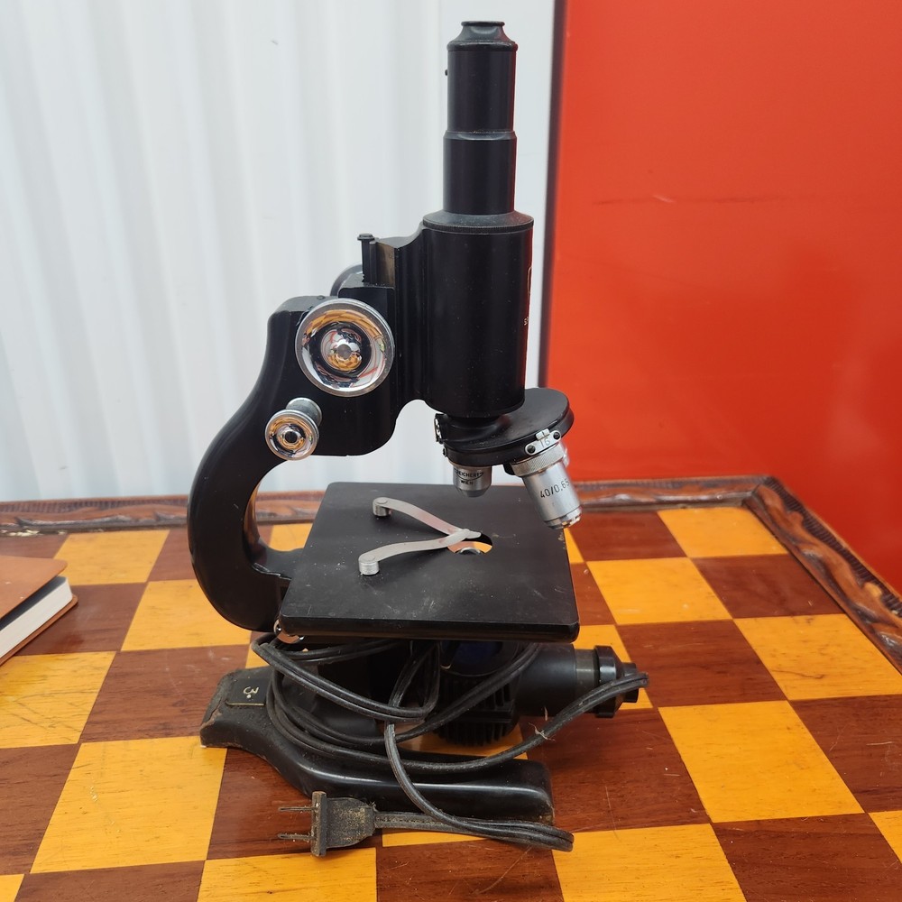 Vintage AO American Optical Company Spencer Microscope W/ Light Lamp