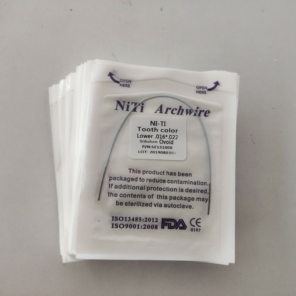 20 Packs Dental Rectangular Super Elastic Niti Arch Wire Coated White Color
