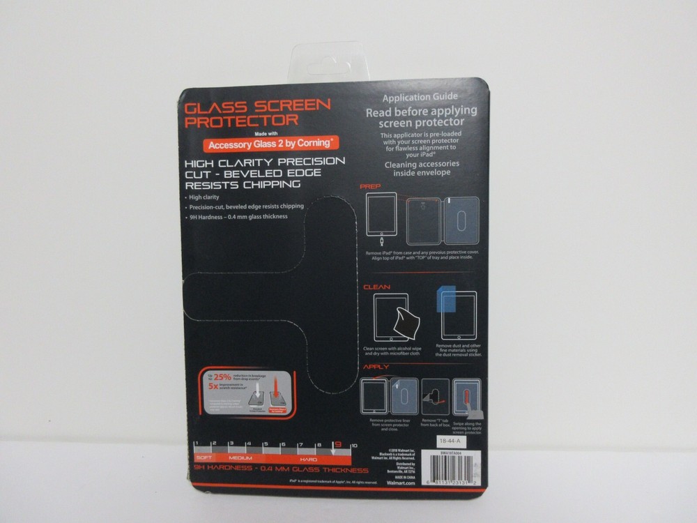 Black Web Glass Screen Protector For Ipad Mini 4 W/ Easy Alignment Tray NEW