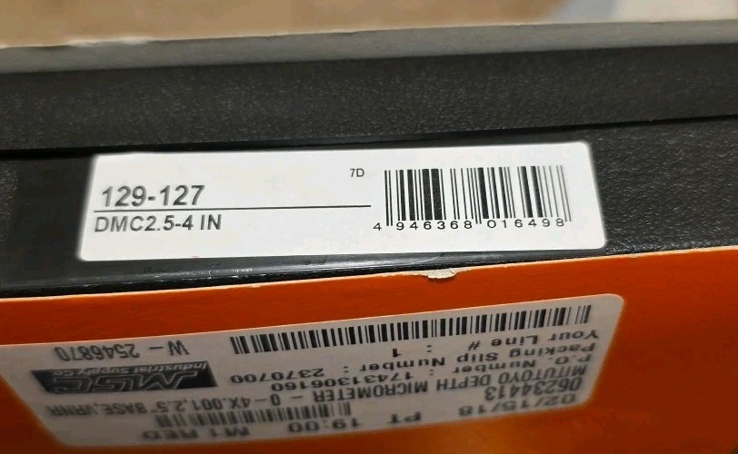 Mechanical Depth Micrometer: 4'' Range, 4 Rods, Satin Chrome Finish