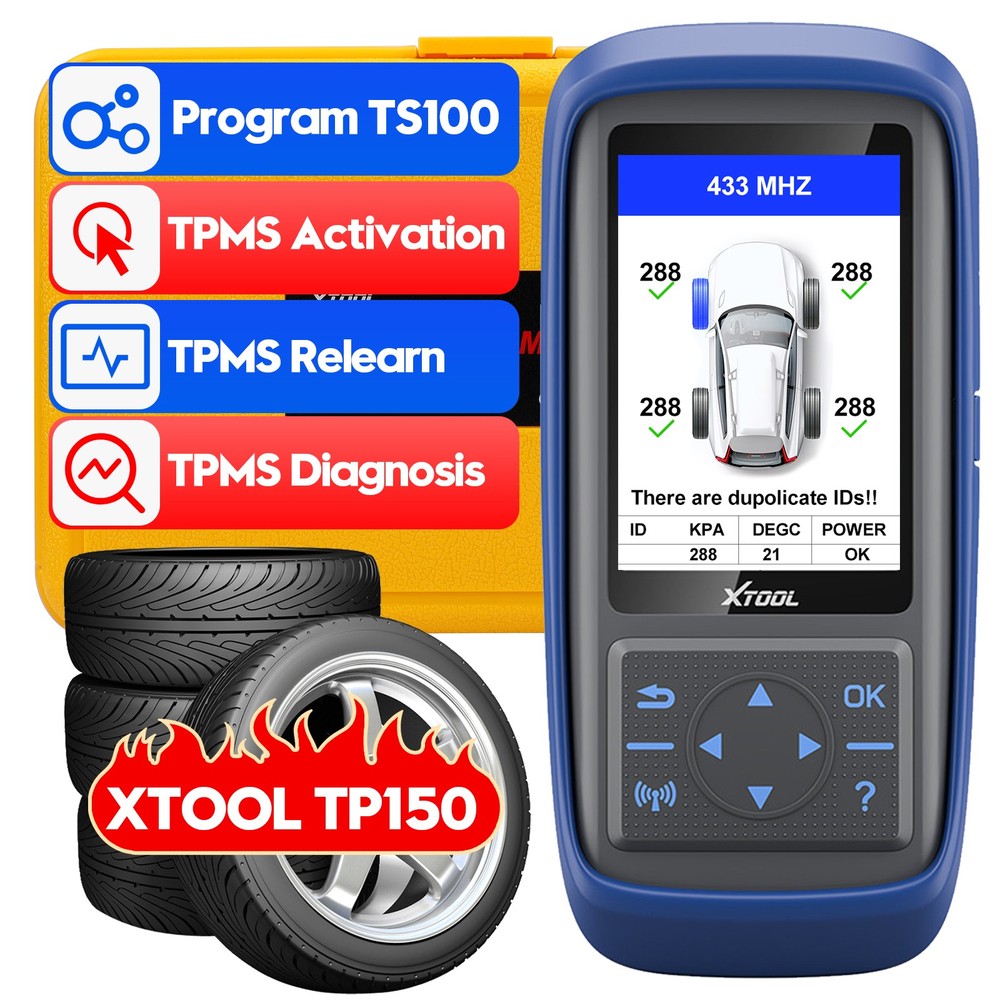 XTOOL TP150 Car TPMS Scanner Tire Check Relearn TPMS Diagnostic Programming Tool