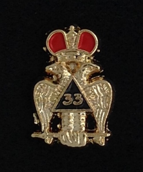 Scottish Rite 33rd Degree Lapel Pin- Style #3 (33EG-3)
