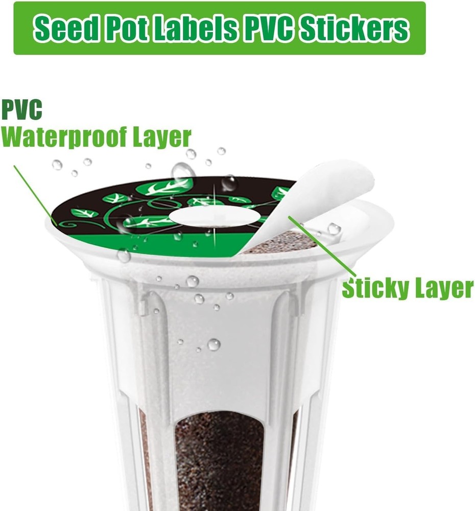 Durable 150-Pcs Hydroponic Plant Labels - Easy Peel & Adjust for Growth Tracking