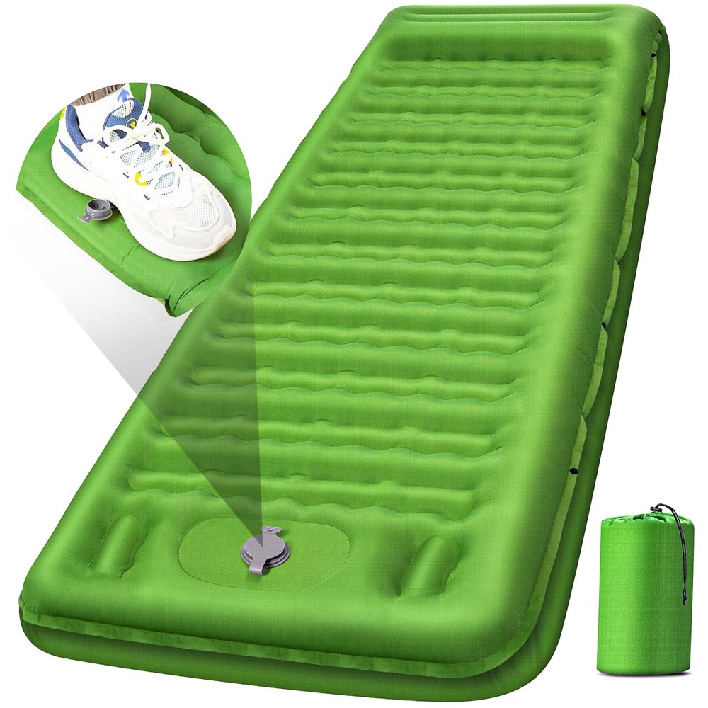 Camping Sleeping Pad, Extra Thick 5 Inch Camping Mat with Pillow Built-in Foo...