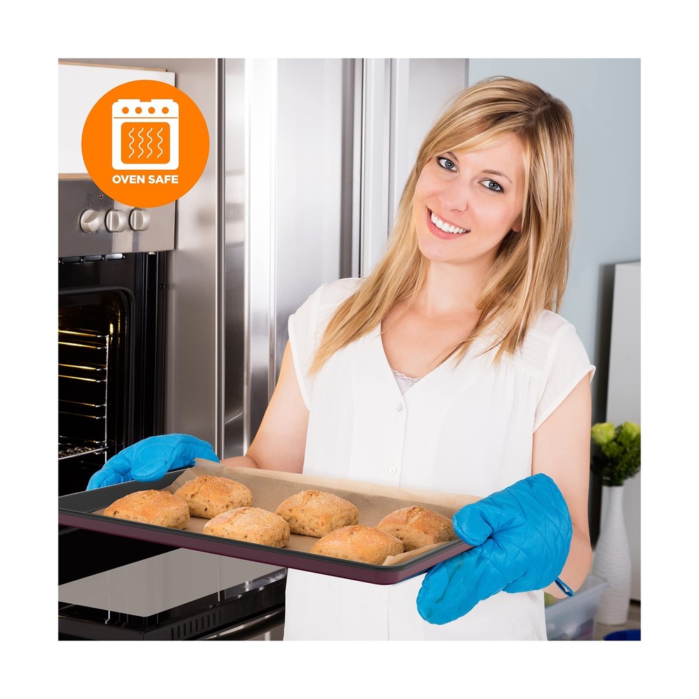 NutriChef 8-Piece Nonstick Stackable Bakeware Set - PFOA, PFOS, PTFE Free Bak...