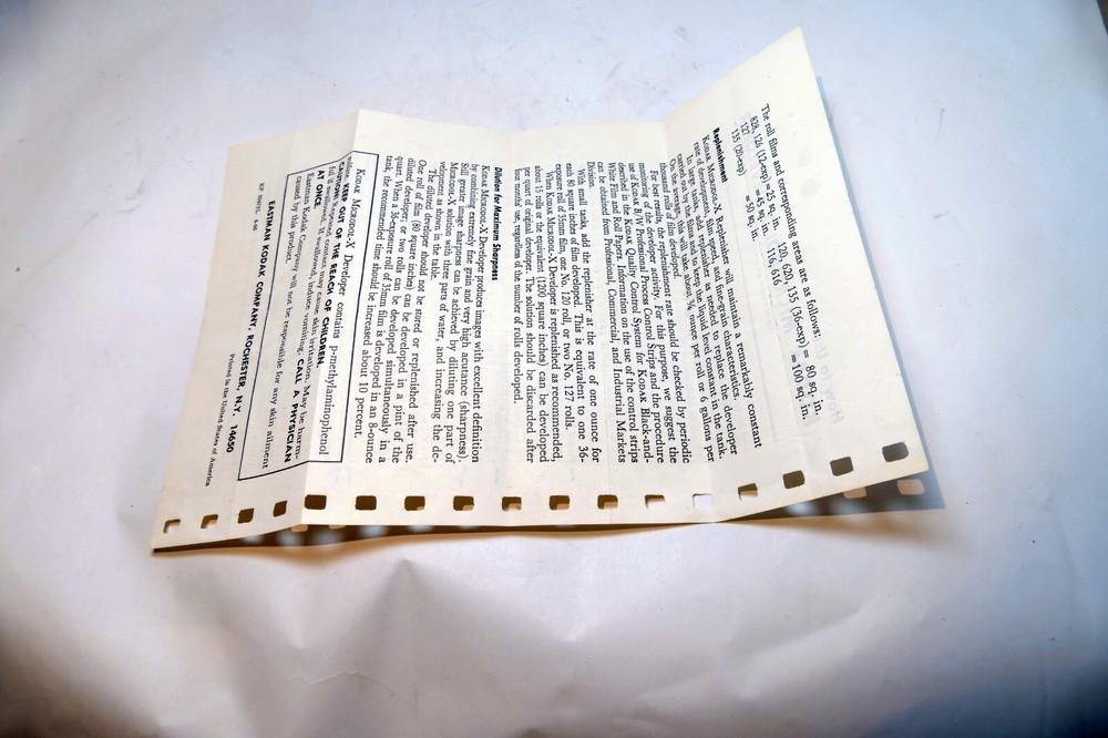 " How to use" Kodak Microdol-X Developer volumes guide