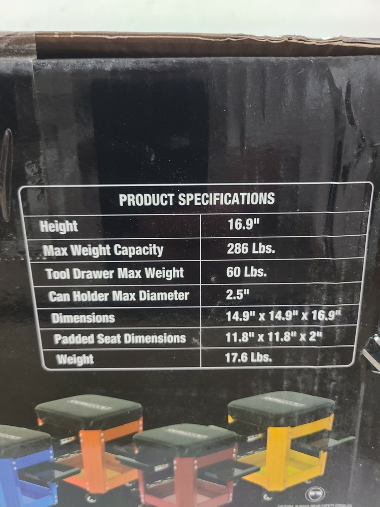 OEMTOOLS 24998 Workshop Creeper Seat Weight Capacity 286 lbs Red
