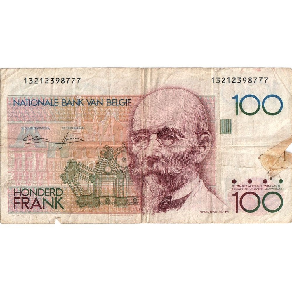 [#1294066] Belgium, 100 Francs, VF
