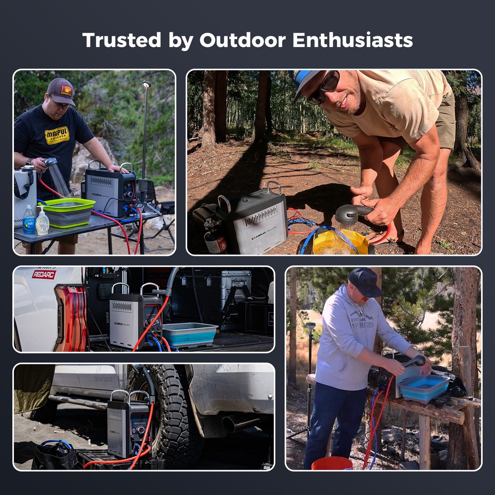 Camplux 1 lb Tank Portable Propane Water Heater for Camping Shower CSA Certified