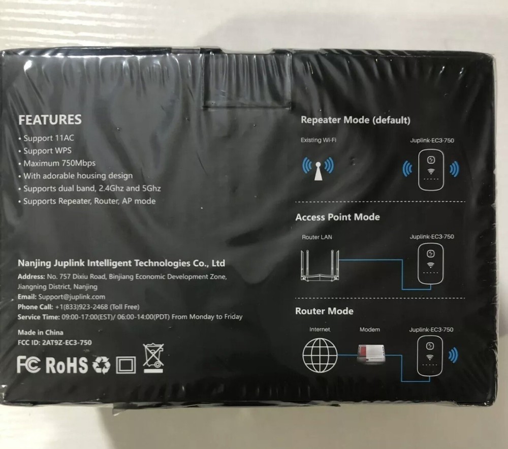 Juplink - EC3-750 - WiFi Range Extender - NEW