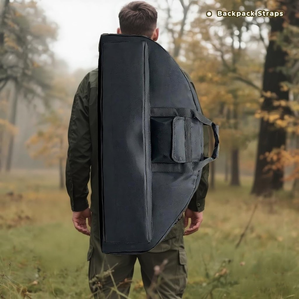 Durable Compound Bow Carrying Case - Padded & Zipper Access with Arrow Storage
