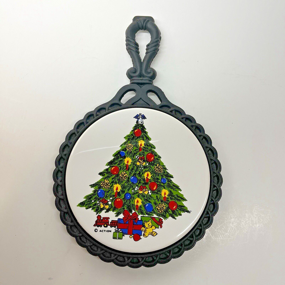 Christmas Tree Trivet Cast Iron Frame by Orient Holiday Table Setting
