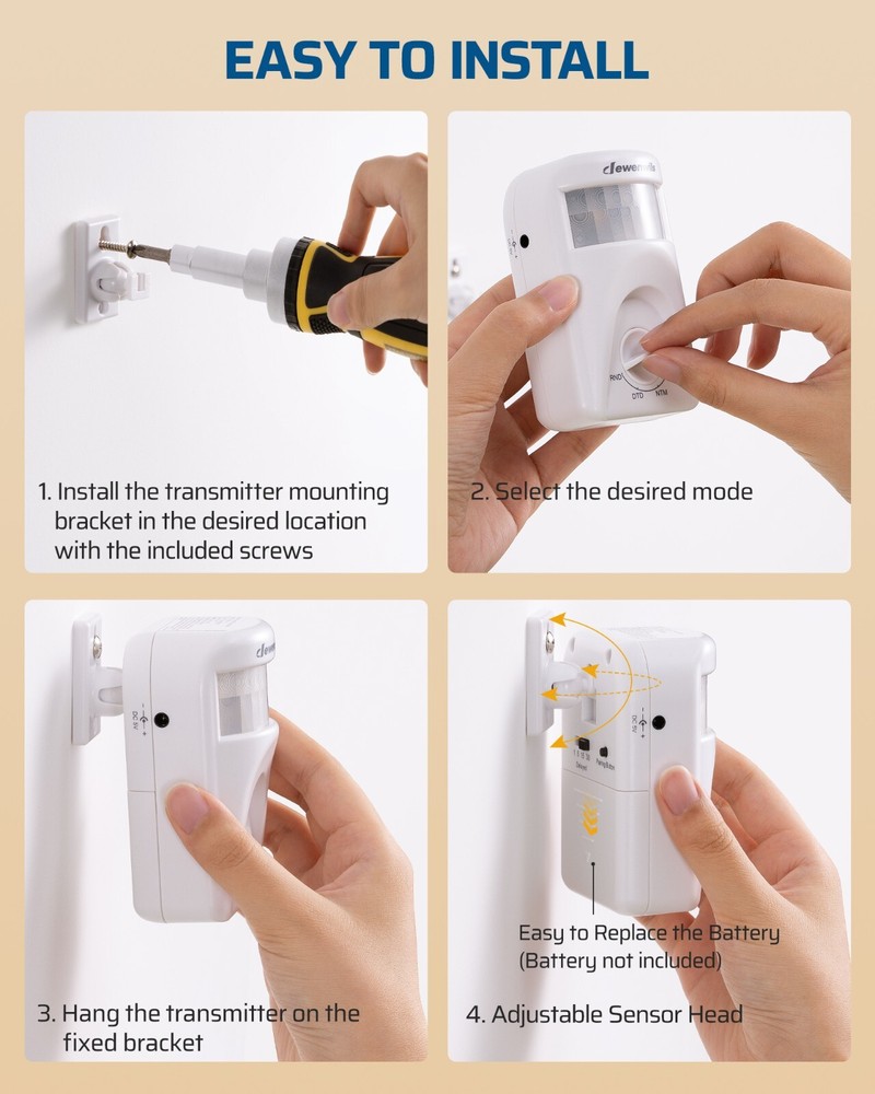 DEWENWILS Wireless Motion Sensor Light Switch,Dusk to Dawn & PIR Motion Sensor