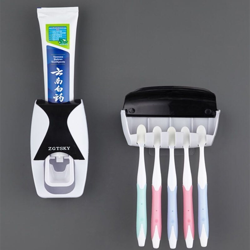 Fully Automatic Toothpaste Dispenser Hole Punched Toothbrush Toothpaste Storage