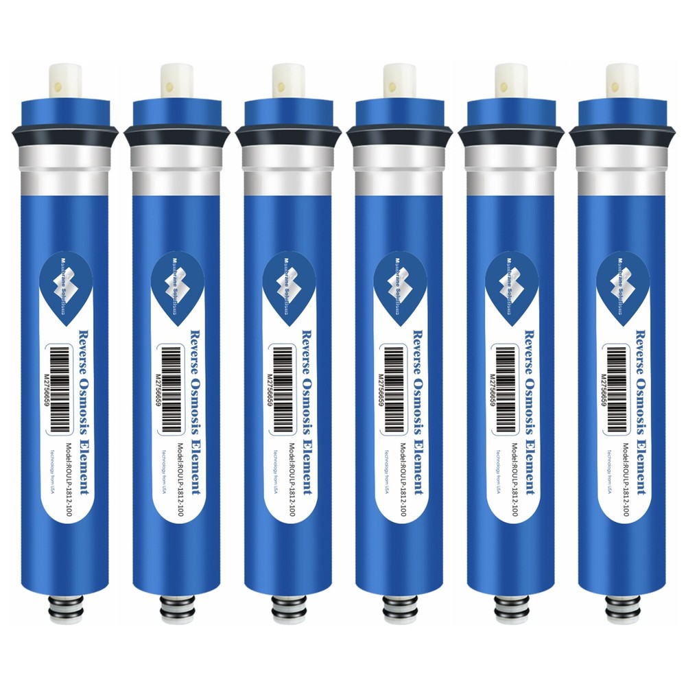 6 Pack 50/75/100 GPD RO Membrane Reverse Osmosis System Water Filter Replacement