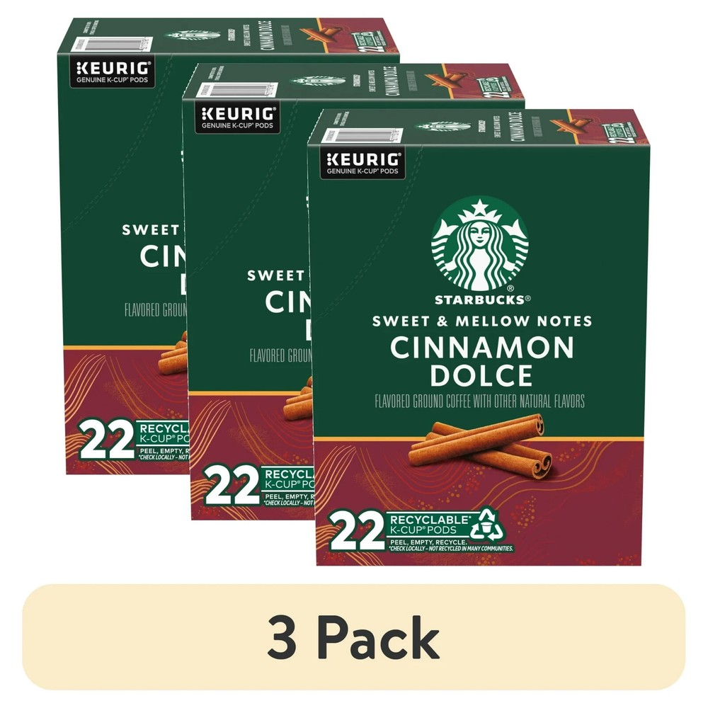 (3 pack) Starbucks Cinnamon Dolce Naturally Flavored Coffee, 22 Count