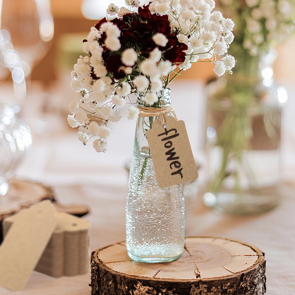150PCs Paper Gift Tags with String,Brown Blank Tags Hanging Labels for Gift Bag