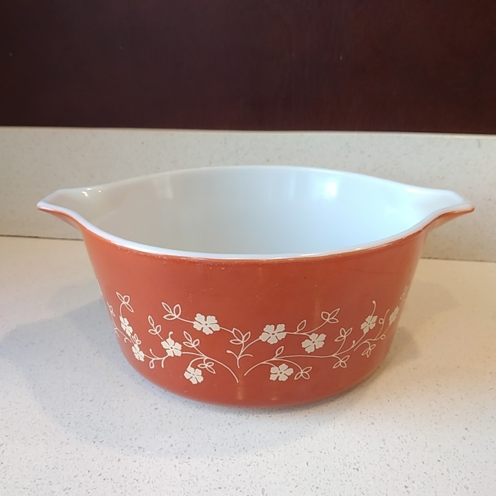 Pyrex small vintage bowl fall or summer baking dish