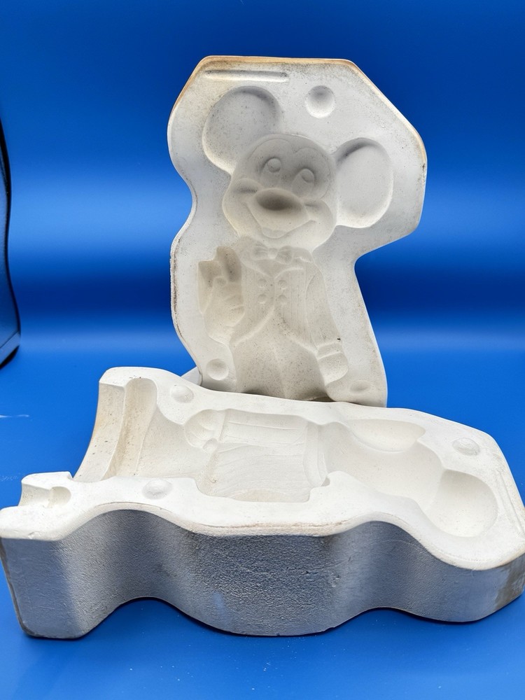 Vintage Unbranded Ceramic Casting Mold Smiling Mickey Mouse
