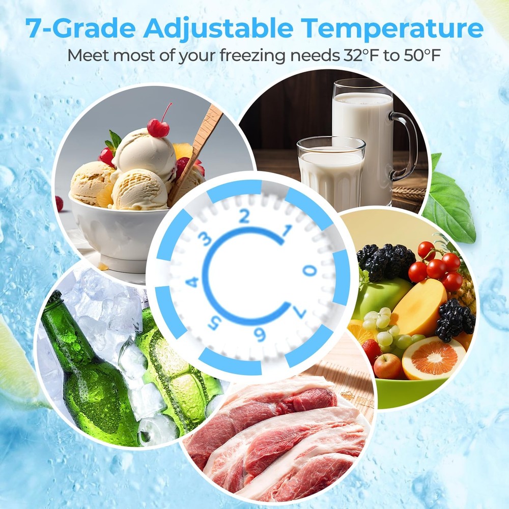 2.56 Cu.Ft. Mini Fridge with Freezer, Small Refrigerators with Adjustable The...