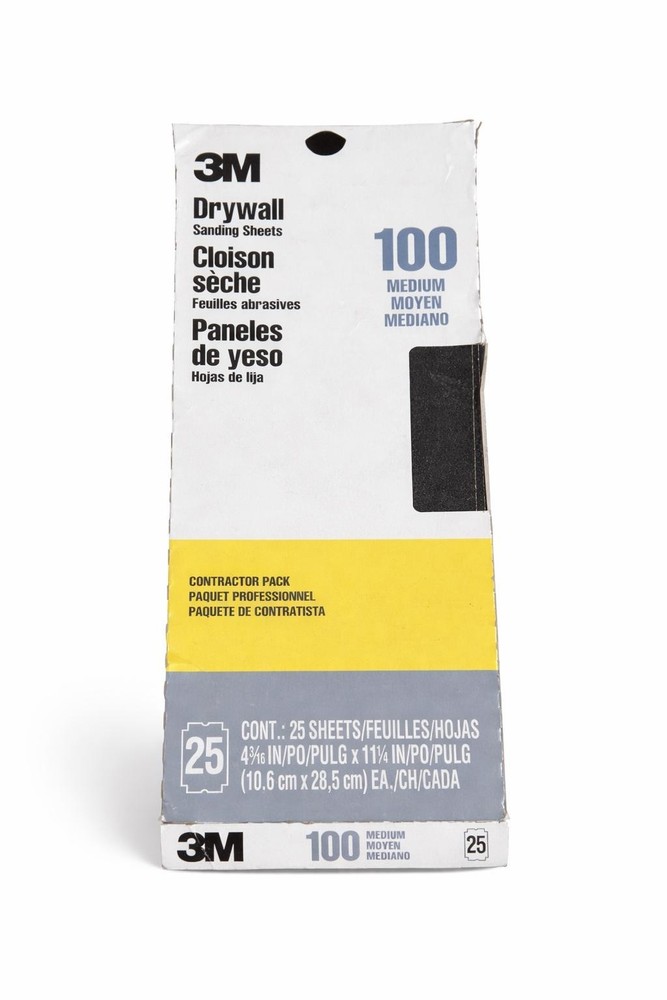3M Drywall Sanding Sheets 100 Grit Medium | Contractor Pack 25 Sheets