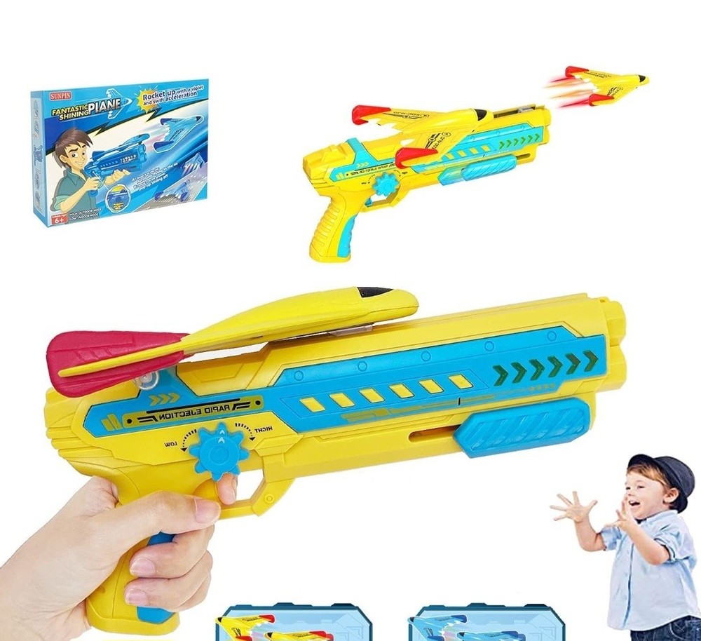 NEW Sunspin Foam Plain Launcher, Lights, Acrobatic Tricks, Control the Power