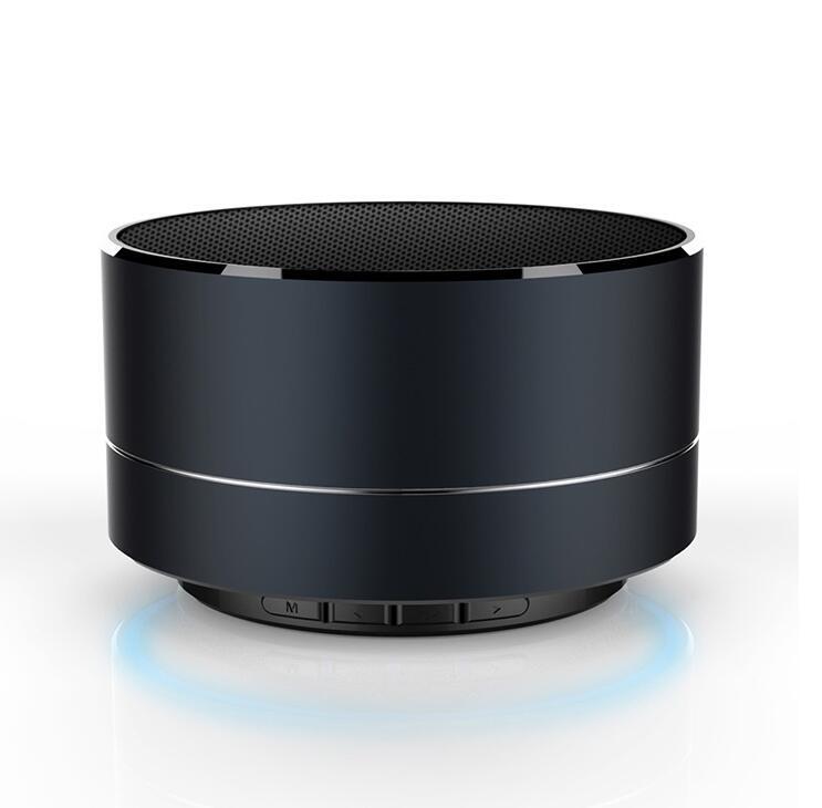 Mini Brushed Metal Bluetooth Speaker with Reflective LED Light A10