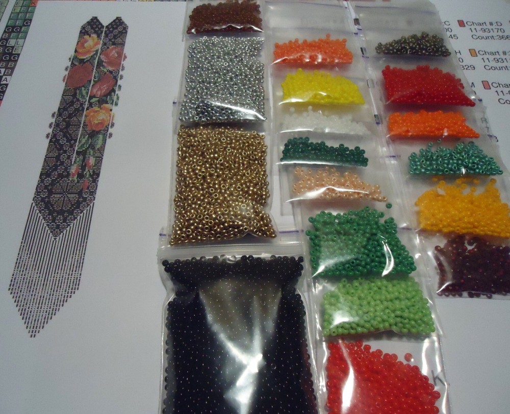 Kit for making a necklace gerdan. Beading Loom Pattern. #C21
