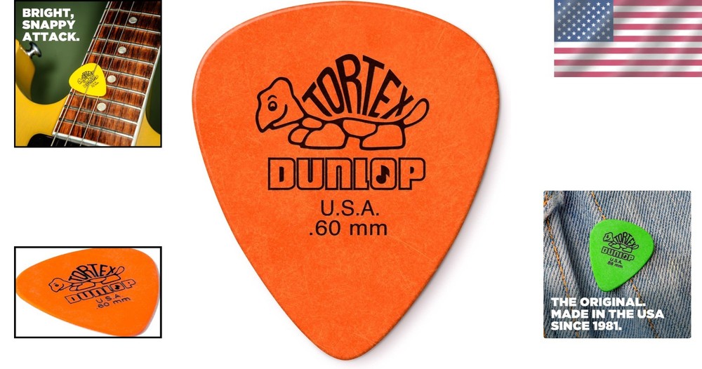 Tortex Standard Pick 12 Pack - Orange, .60MM