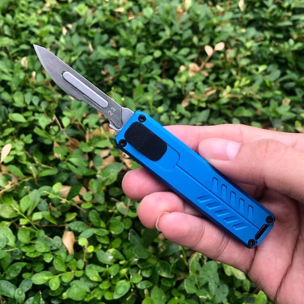 Automatic Utility Knife, Safety Black Box Cutter Retractable, EDC Push Button...
