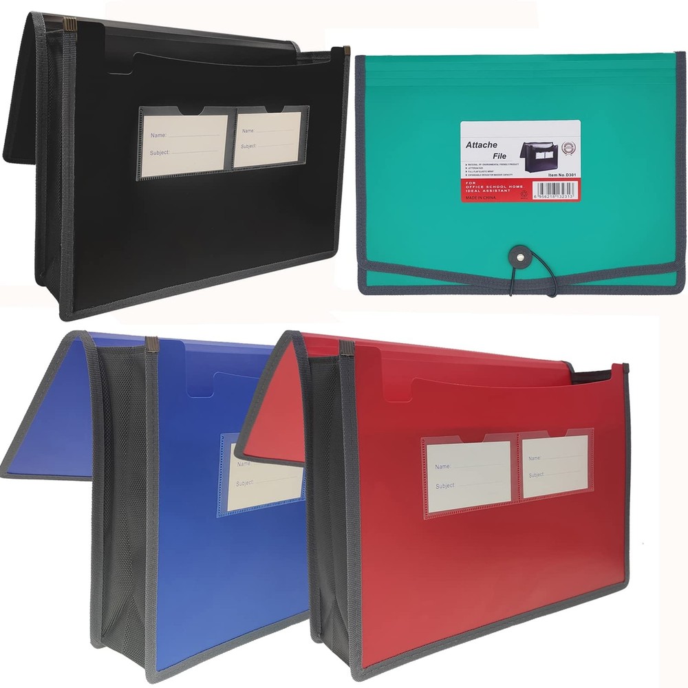 Premium Quality Plastic Expanding File Folder Document Organizer, 3.5" Expans...