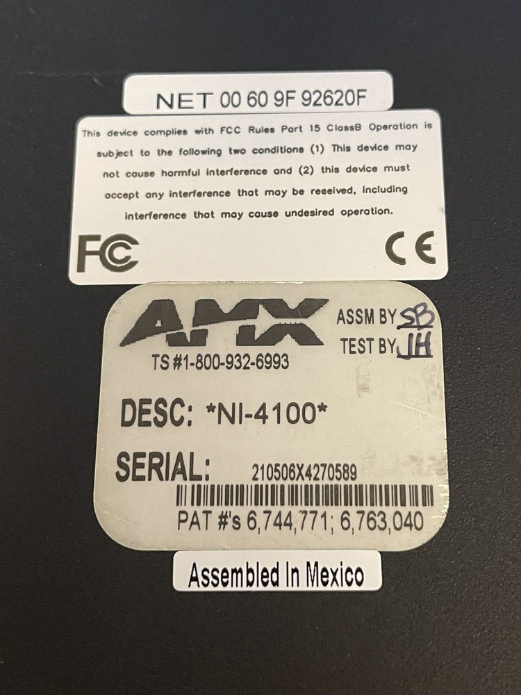 AMX NetLinx NI-4100 Automation Integrated Master Controller