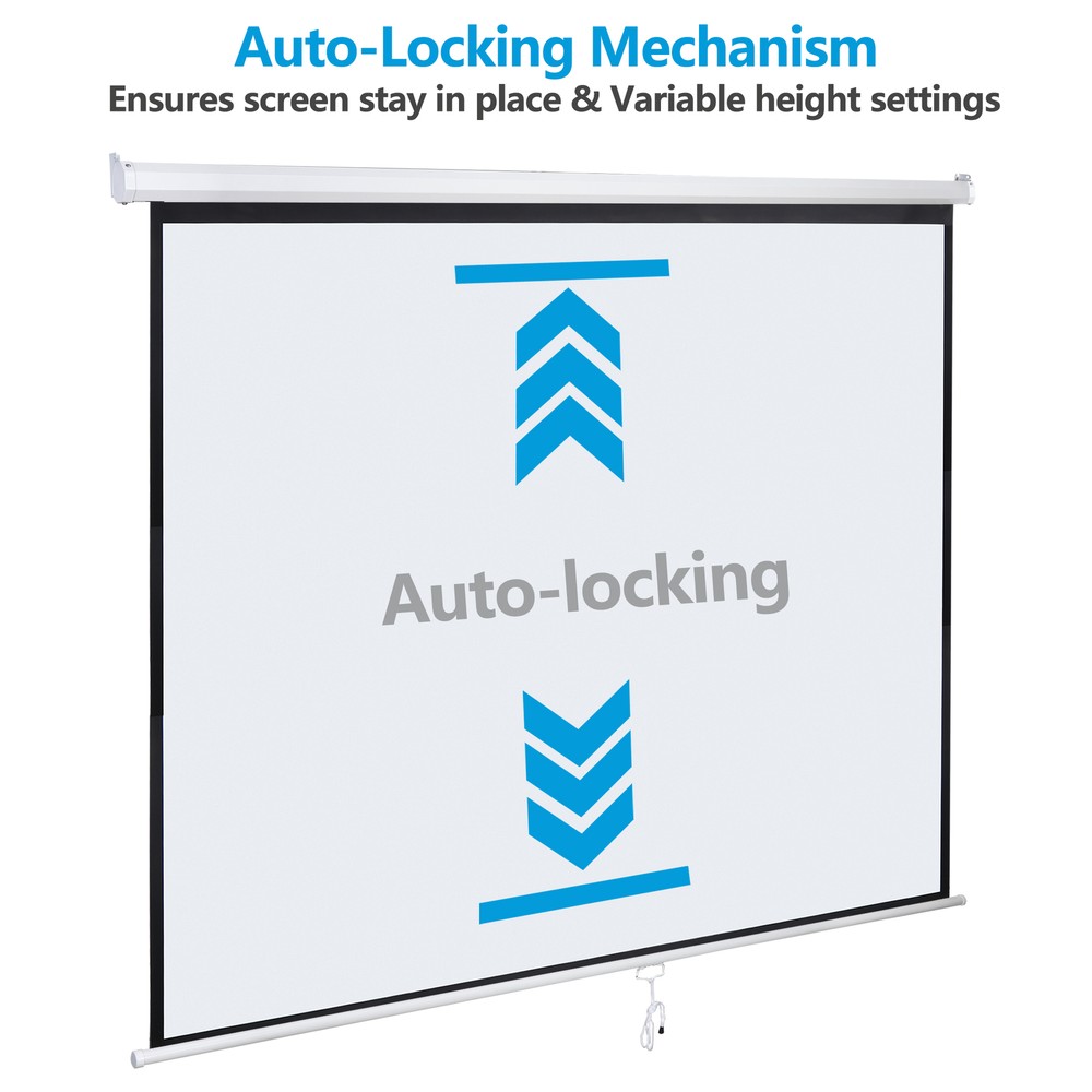 Manual Pull Down Projector Screen 120 Inch Projection Screen 1:1 Home Theater