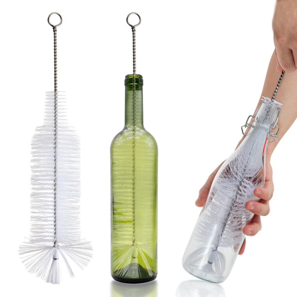 Bottle Brush - Ideal for Cleaning Narrow Neck Swing Top Glass, Brewing, Wine,...