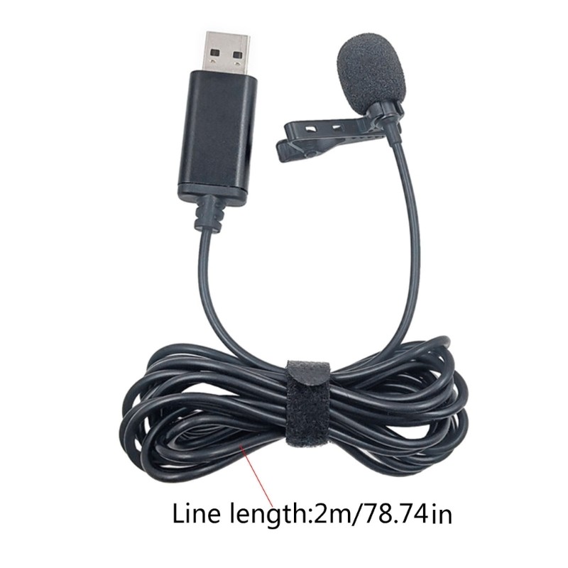 USB Mini Microphone Lapel Lavalier Mic Clip-on External Buttonhole Microphones