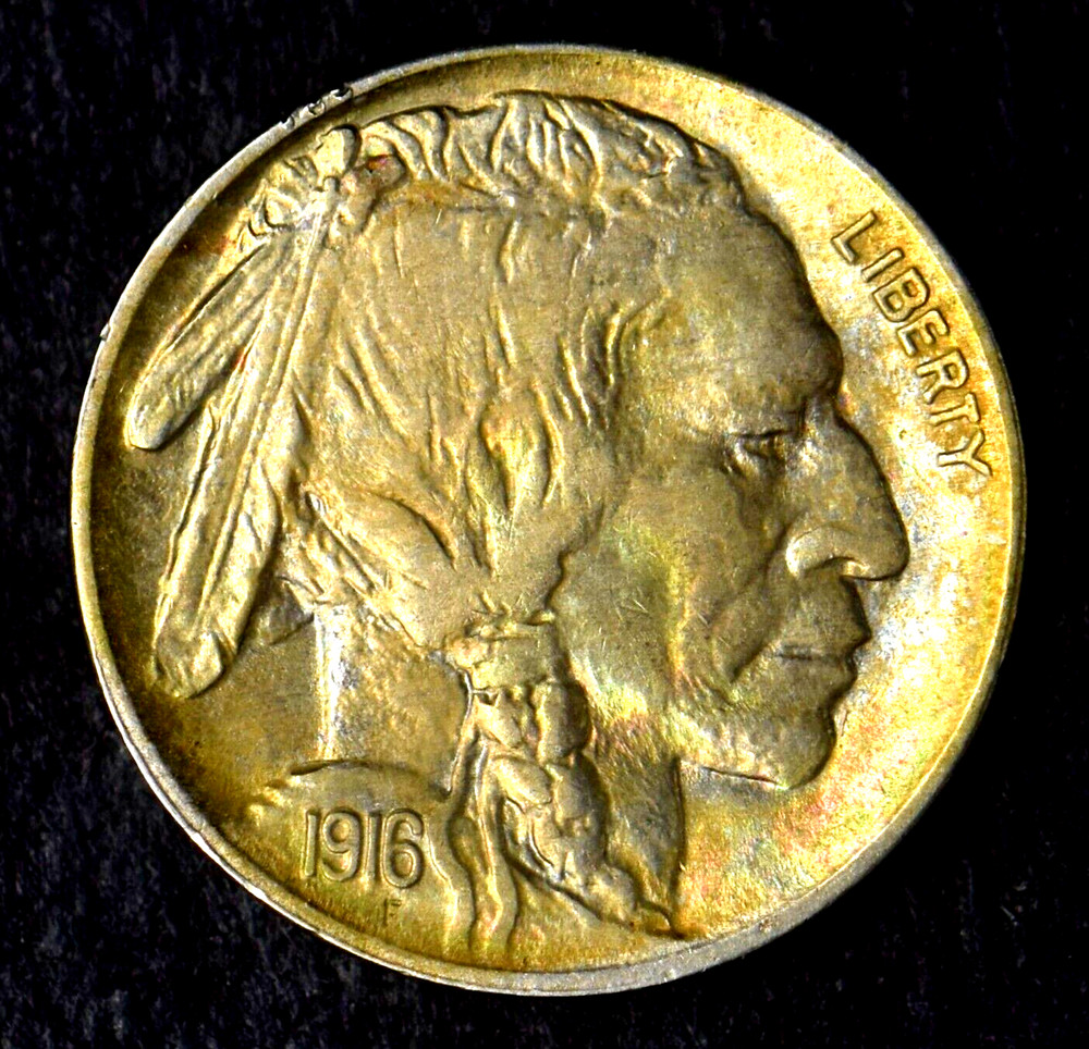 1916-P "HIGH GRADE, Toned" Buffalo Nickel 5C - COINGIANTS -