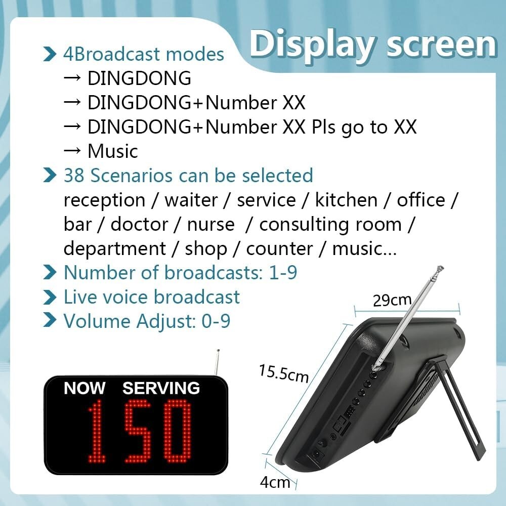 Wireless Pager Call System Take A Number Queue Calling Now Serving Que Managemen