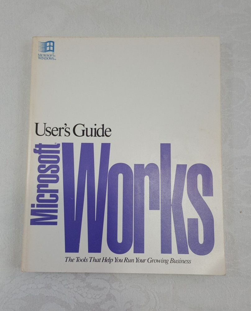 Vintage Microsoft Works 2.0 User's Guide Reference Book PB 1991