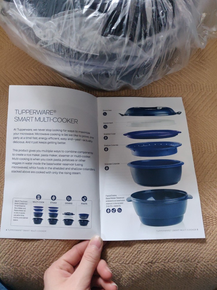 Tupperware Smart Multi Cooker Dark Blue Microwave Steamer