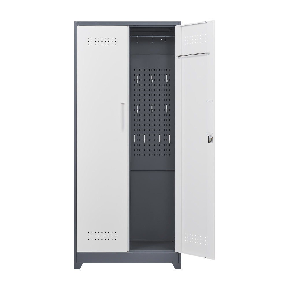 72" Metal Locker Cabinet - Locking Doors - Adjustable Shelves - Utility Storage