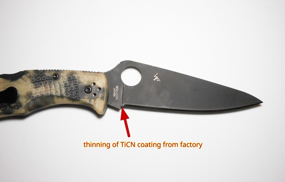 Pre-owned Spyderco C10ZFPGITDBK Endura GITD TiCN coated blade