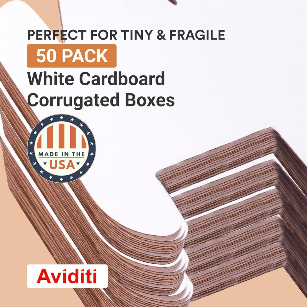Corrugated Mailing Mailer Boxes Small 4" x 3" x 2" (50 Pack) Cardboard Shipping