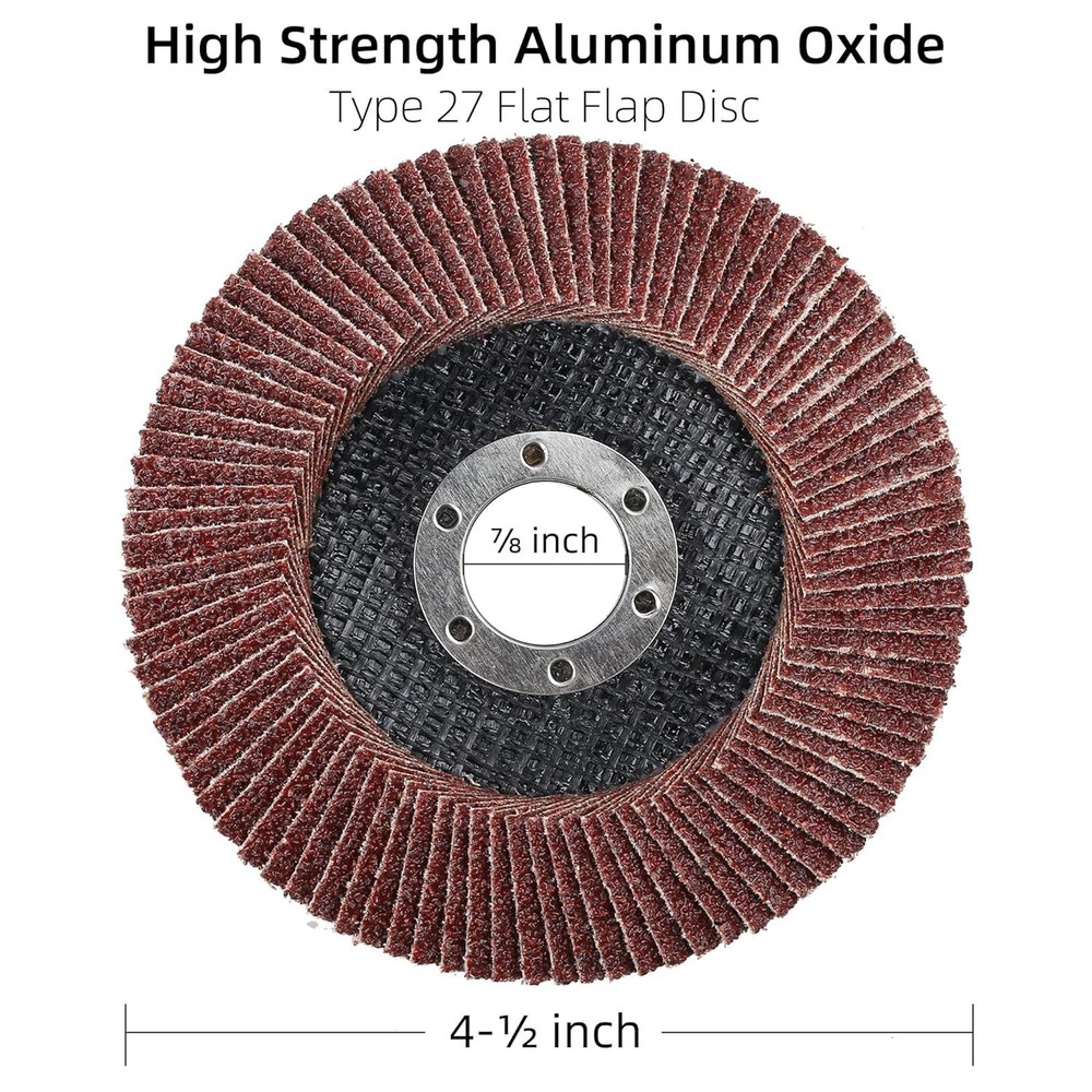 Assorted 20 Flap Discs 4.5'' for Angle Grinders - Durable Aluminum Oxide