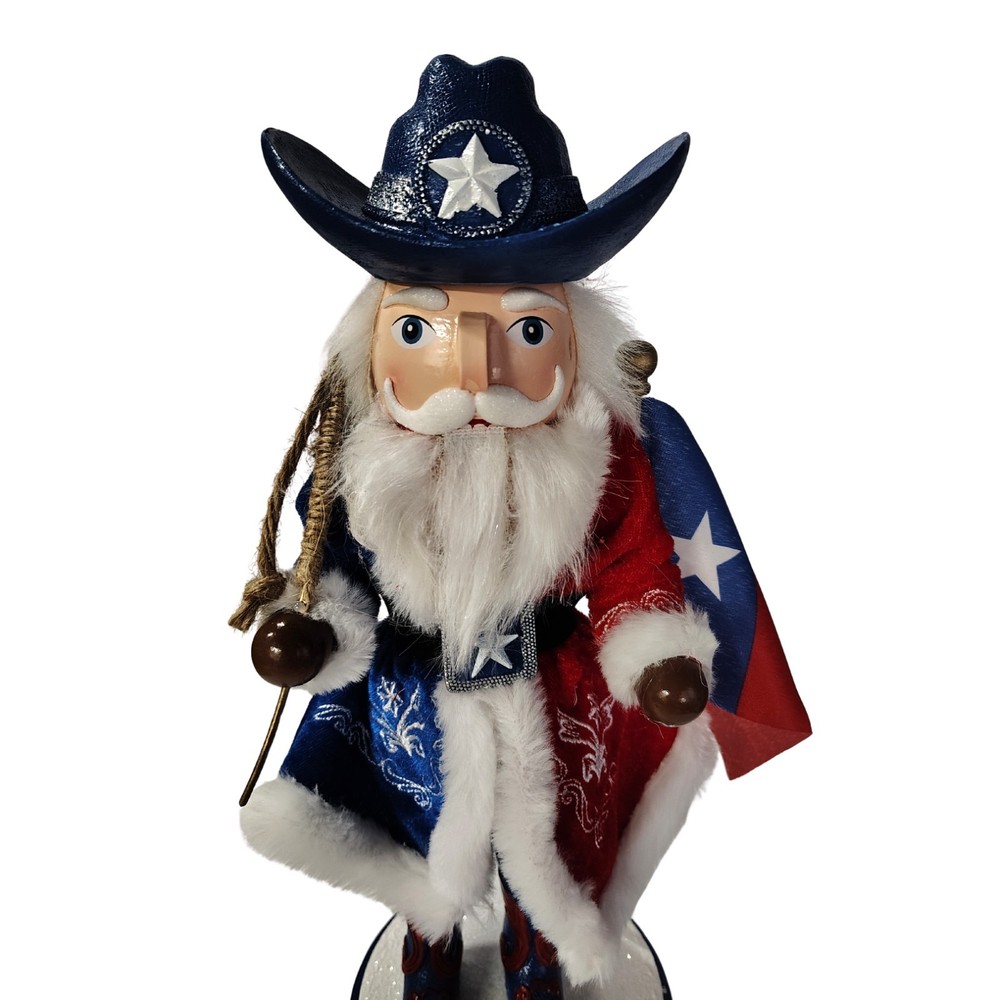 Texas Lonestar Santa Nutcracker 15 Inch