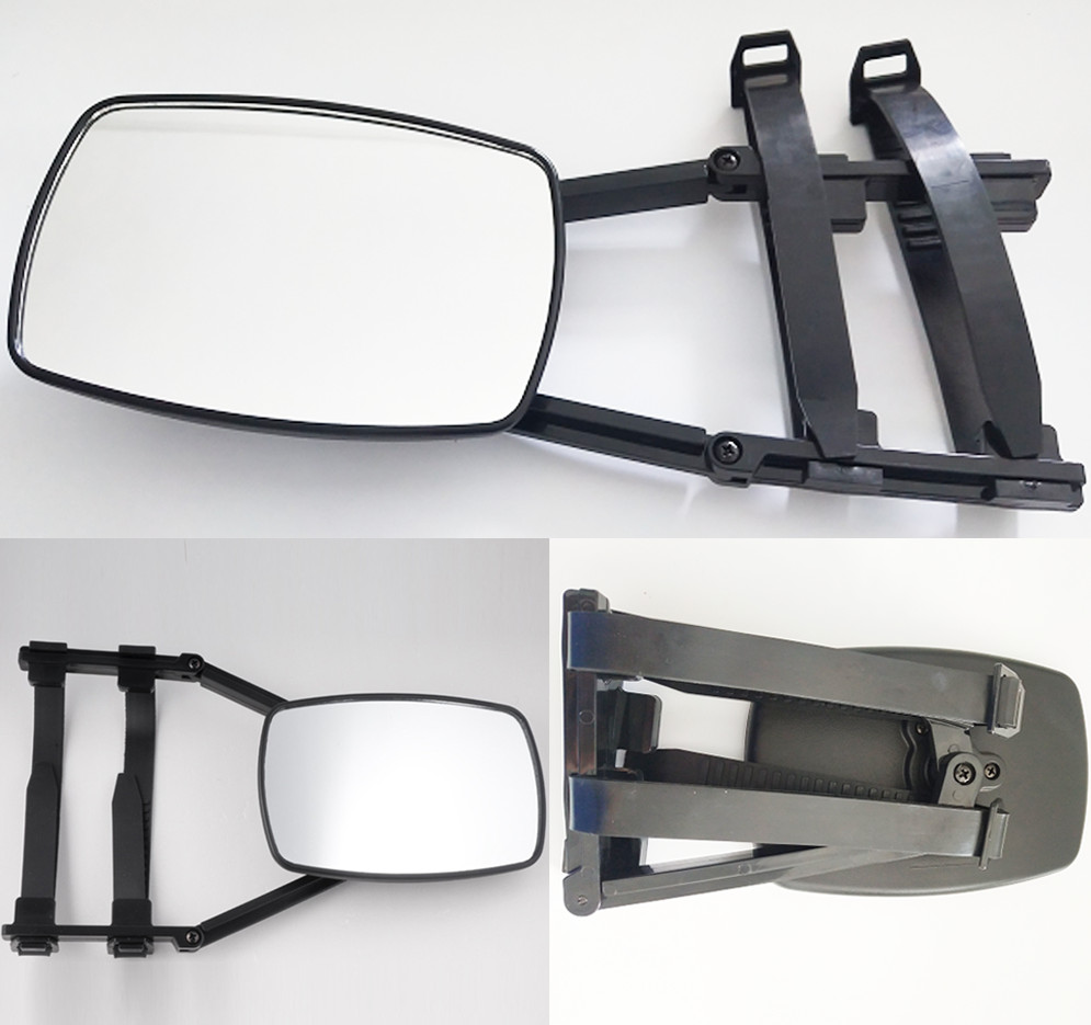2Pcs Universal Adjustable Caravan Trailer Towing Mirror Clip-On Extension Mirror