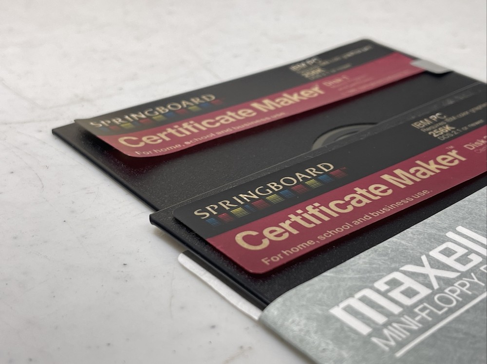 Springboard Certificate Maker for IBM PC