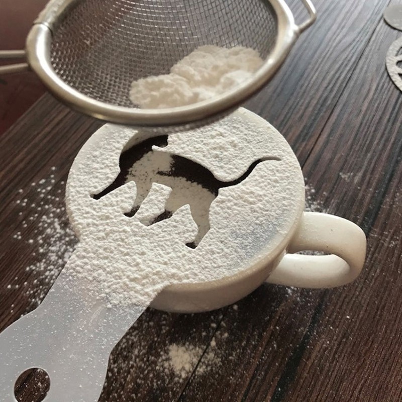 19Pcs Coffee Decorating Stencils Latte Art Mold Drawing Template Cake DIY Tools