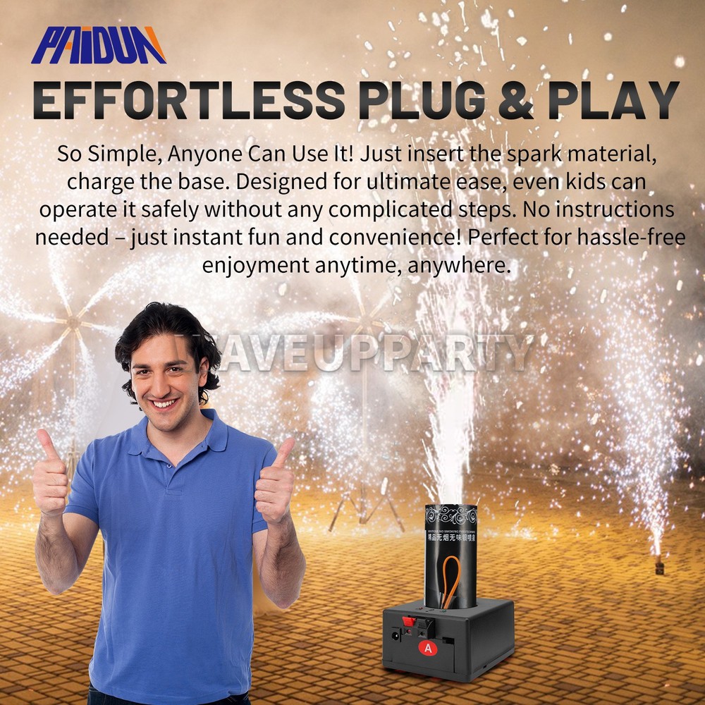 PAIDUN Mini Cold Spark Machine System Sparkler Firework Effect Remote Control