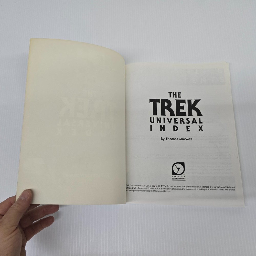 The Trek Universal Index Book Star Trek 1994 Thomas Maxwell Reference Book