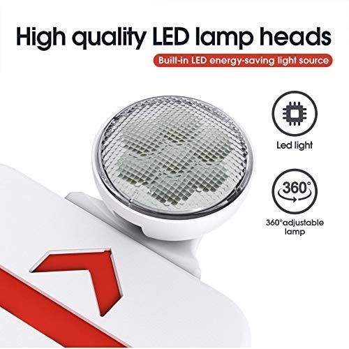 Emergency LED Exit Sign Light Combo - Adjustable Dual Head, Double Sided, Batter